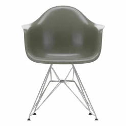 Eames fiberglass armchair DAR karmstol Raw umber-Chrome