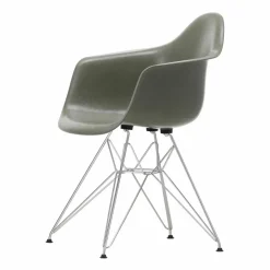 Eames fiberglass armchair DAR karmstol Raw umber-Chrome