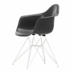 Eames fiberglass armchair DAR karmstol Elephant hide grey-White