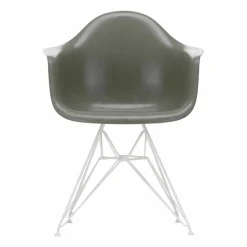 Eames fiberglass armchair DAR karmstol Raw umber-White