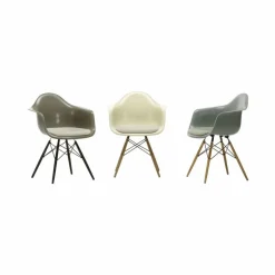 Eames Fiberglass Armchair DAW karmstol Raw umber-svartbetsade lönnben