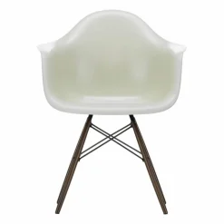 Eames Fiberglass Armchair DAW karmstol parchment brunbetsade lönnben