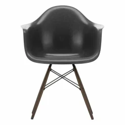 Eames Fiberglass Armchair DAW karmstol Elephant hide grey-dark maple