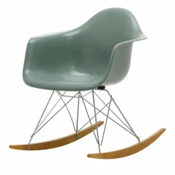 Eames fiberglass armchair RAR gungstol lönnmedar Sea foam green-Chrome