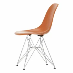 Eames Fiberglass Side Chair DSR stol Red orange-Chrome