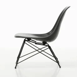 Eames Fiberglass Side Chair LSR loungestol Elephant hide grey-deep black