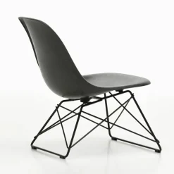 Eames Fiberglass Side Chair LSR loungestol Elephant hide grey-deep black