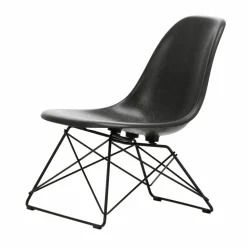 Eames Fiberglass Side Chair LSR loungestol Elephant hide grey-deep black
