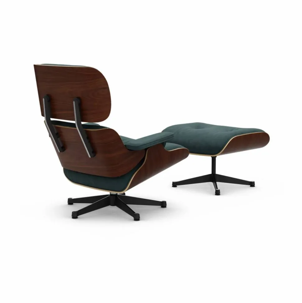 Eames Lounge Chair & Ottoman new dimensions 11 Pine Green-32 walnut dark-pol.steel-black