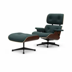 Eames Lounge Chair & Ottoman new dimensions 11 Pine Green-32 walnut dark-pol.steel-black