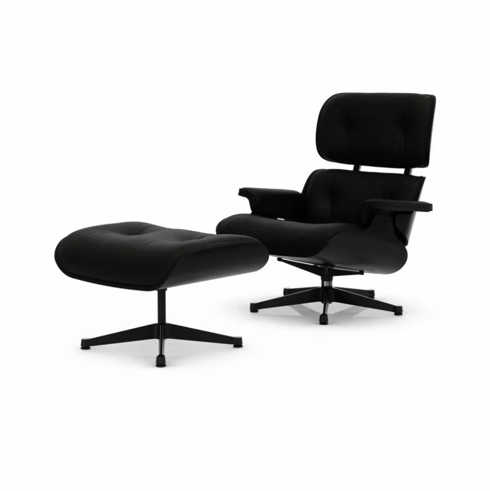 Eames Lounge Chair & Ottoman new dimensions 66 Nero-27 chestnut black-pol. steel-black