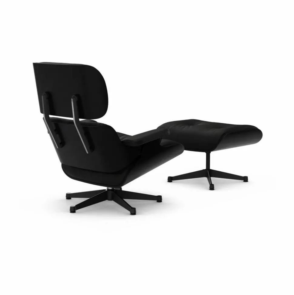 Eames Lounge Chair & Ottoman new dimensions 66 Nero-27 chestnut black-pol. steel-black