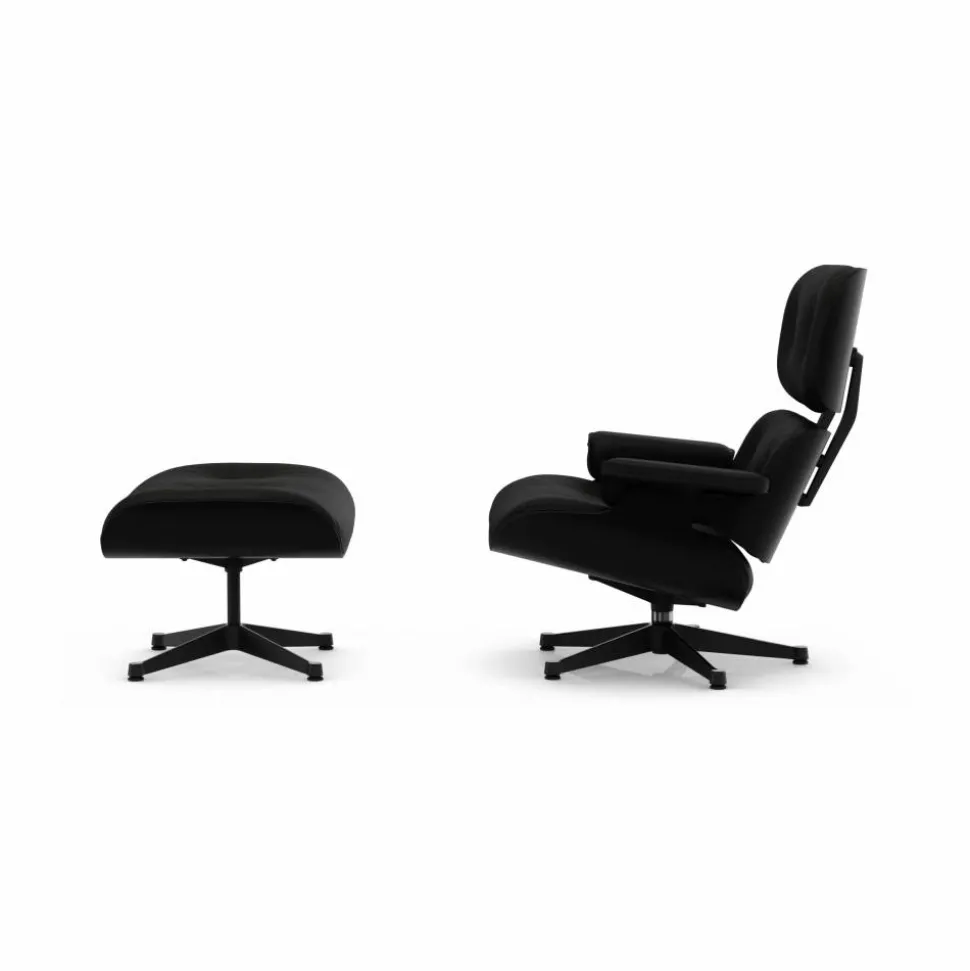 Eames Lounge Chair & Ottoman new dimensions 66 Nero-27 chestnut black-pol. steel-black