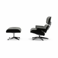 Eames Lounge Chair & Ottoman new dimensions 10 Salt'n pepper-27 chestnut black-pol. steel