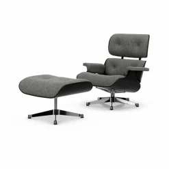 Eames Lounge Chair & Ottoman new dimensions 10 Salt'n pepper-27 chestnut black-pol. steel