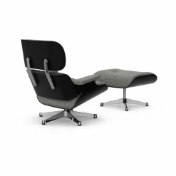 Eames Lounge Chair & Ottoman new dimensions 10 Salt'n pepper-27 chestnut black-pol. steel