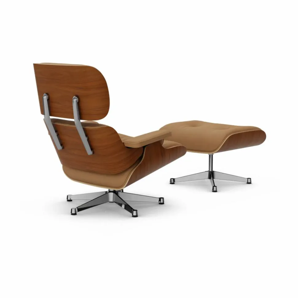 Eames Lounge Chair & Ottoman new dimensions 62 Ochre-31 walnut natural-pol. steel
