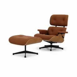 Eames Lounge Chair & Ottoman new dimensions 97 Cognac-28 cherry natural-pol. steel-black