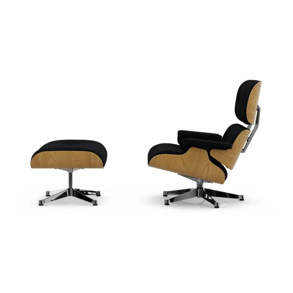 Eames Lounge Chair & Ottoman new dimensions 11 Anthracite-26 chestnut-pol. steel