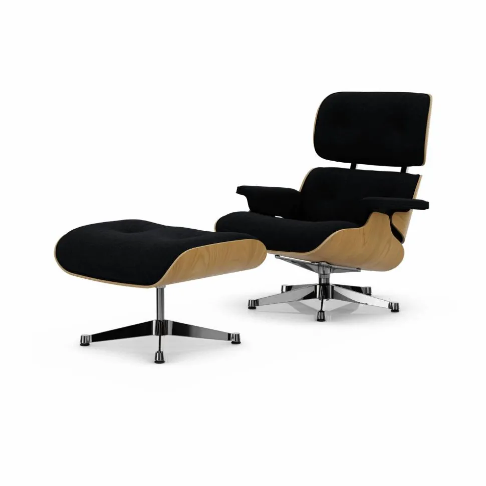Eames Lounge Chair & Ottoman new dimensions 11 Anthracite-26 chestnut-pol. steel