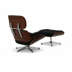 Eames Lounge Chair & Ottoman new dimensions 66 Nero-32 walnut dark-pol. steel