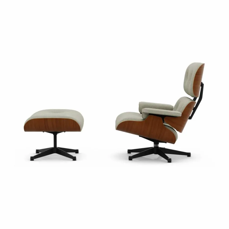 Eames Lounge Chair & Ottoman new dimensions 03 Cream-sand-31 walnut natural-pol. steel-black
