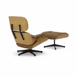 Eames Lounge Chair & Ottoman new dimensions 75 Camel-26 chestnut natural-pol. steel-black
