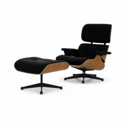 Eames Lounge Chair & Ottoman new dimensions 66 Nero-28 cherry natural-pol. steel-black