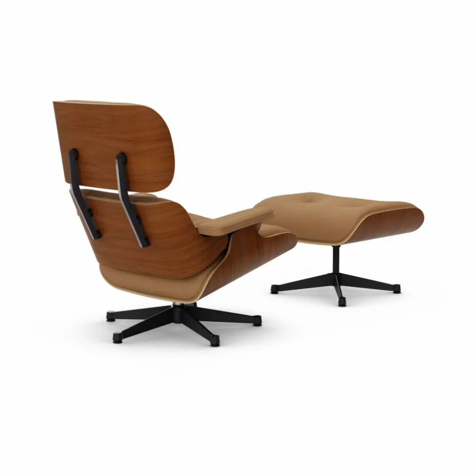 Eames Lounge Chair & Ottoman new dimensions 62 Ochre-31 walnut natural-pol. steel-black