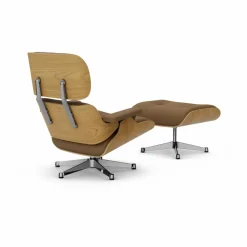 Eames Lounge Chair & Ottoman new dimensions 75 Camel-26 chestnut natural-pol. steel
