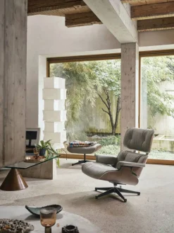 Eames Lounge Chair & Ottoman new dimensions 58 Khaki-05 santos palisander-pol. Steel