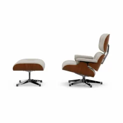 Eames Lounge Chair & Ottoman new dimensions 01 Ivory-pearl-31 walnut natural-pol. steel