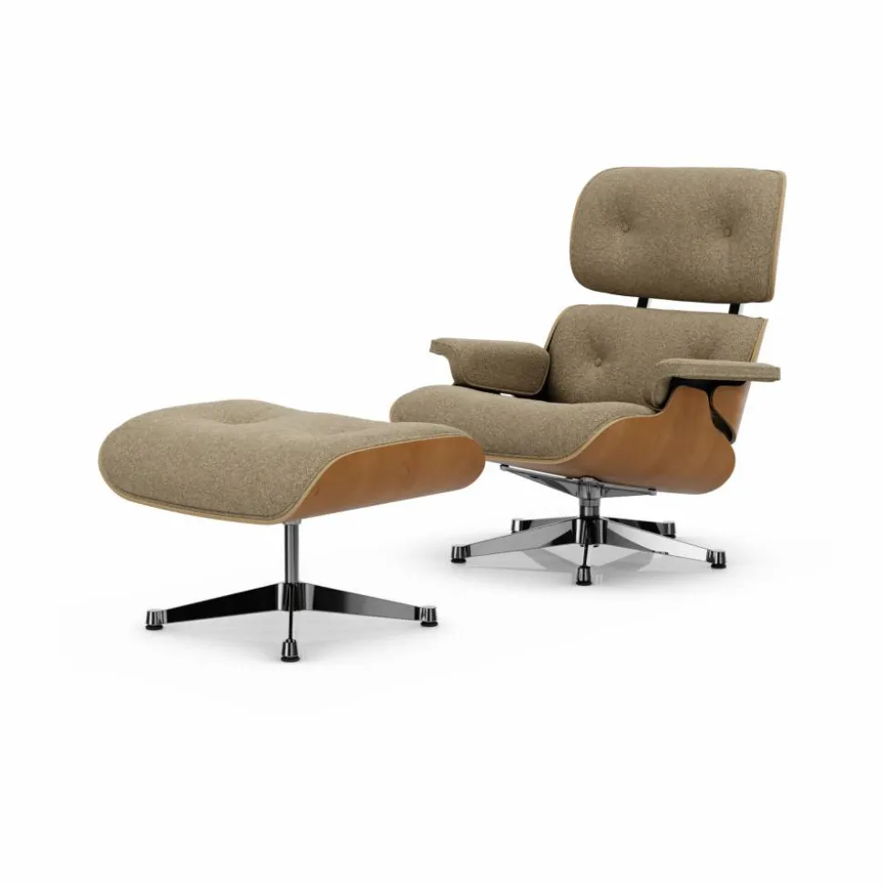 Eames Lounge Chair & Ottoman new dimensions 04 Bamboo-terra-28 cherry natural-pol. steel