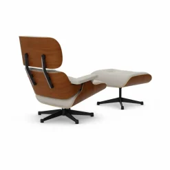 Eames Lounge Chair & Ottoman new dimensions 01 Ivory-pearl-31 walnut natural-pol. steel-black
