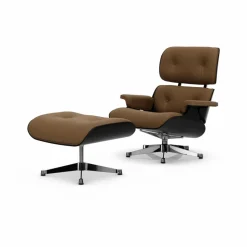 Eames Lounge Chair & Ottoman new dimensions 75 Camel-27 chestnut black-pol. steel