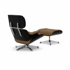 Eames Lounge Chair & Ottoman new dimensions 75 Camel-27 chestnut black-pol. steel