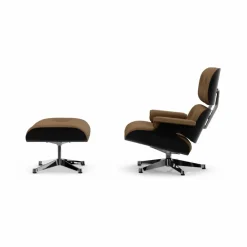 Eames Lounge Chair & Ottoman new dimensions 75 Camel-27 chestnut black-pol. steel