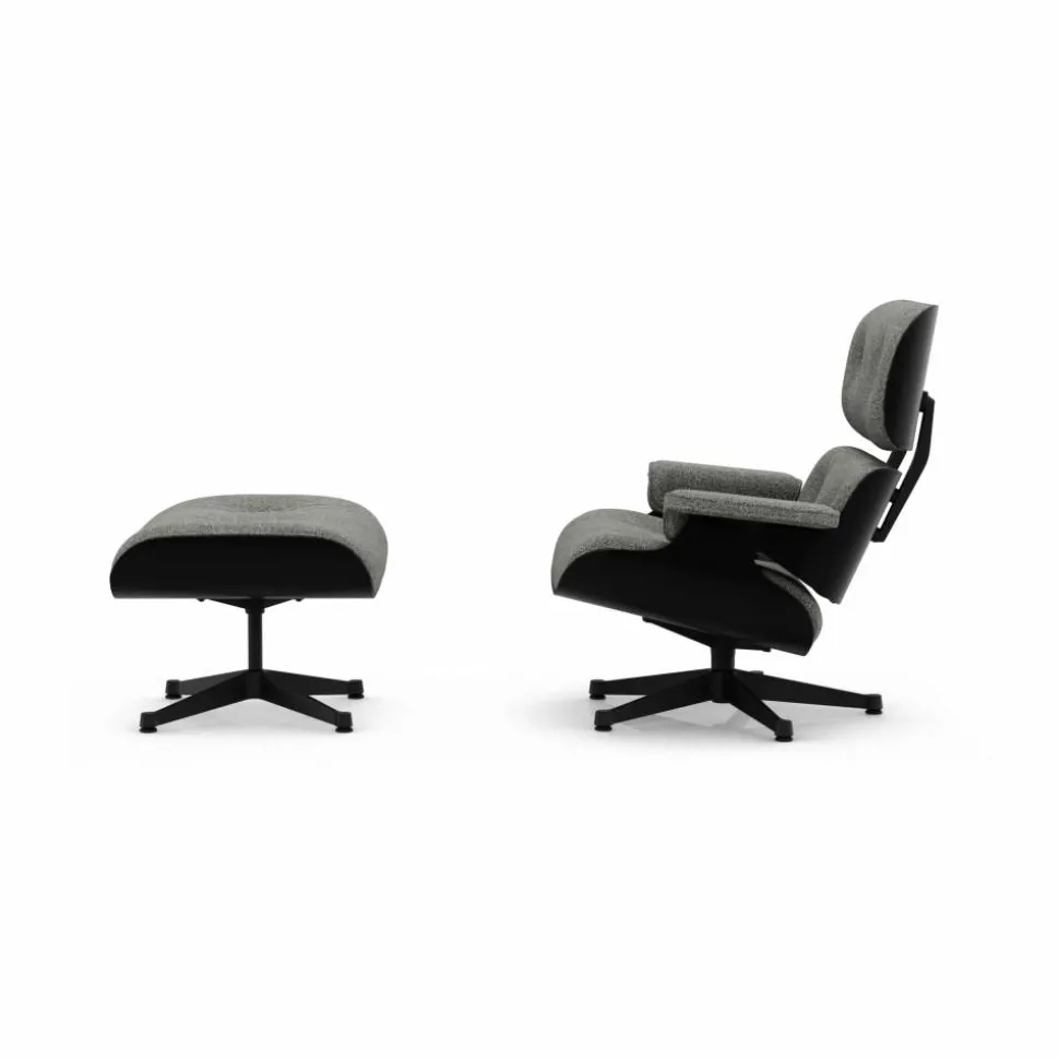 Eames Lounge Chair & Ottoman new dimensions 10 Salt'n pepper-27 chestnut black-black steel