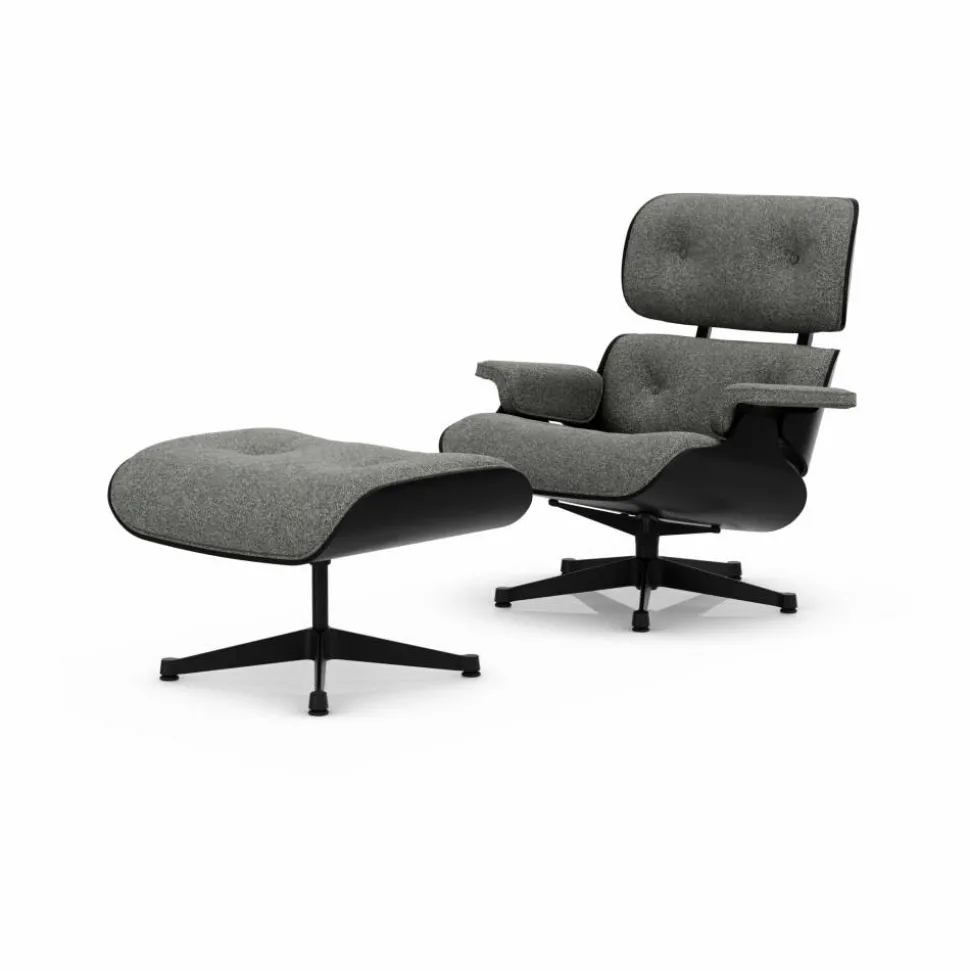 Eames Lounge Chair & Ottoman new dimensions 10 Salt'n pepper-27 chestnut black-black steel