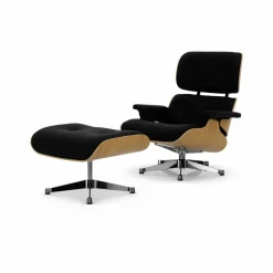 Eames Lounge Chair & Ottoman new dimensions 66 Nero-26 chestnut natural-pol. steel
