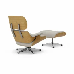 Eames Lounge Chair & Ottoman new dimensions 01 Ivory-26 chestnut-pearl-pol. steel