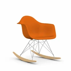 Eames Plastic Armchair RE RAR gungstol 43 rusty orange-chrome-golden maple