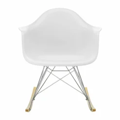 Eames Plastic Armchair RE RAR gungstol 85 cotton white-chrome-golden maple