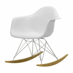 Eames Plastic Armchair RE RAR gungstol 85 cotton white-chrome-golden maple