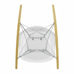 Eames Plastic Armchair RE RAR gungstol 85 cotton white-chrome-golden maple