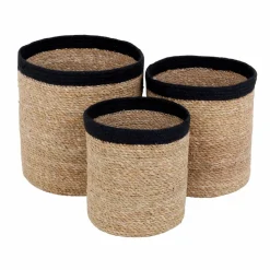 Emil förvaringskorg 3-pack small Natur-svart