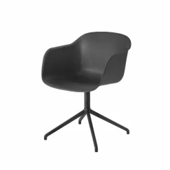 Fiber armchair swivel base with return kontorsstol Black-anthracite black base