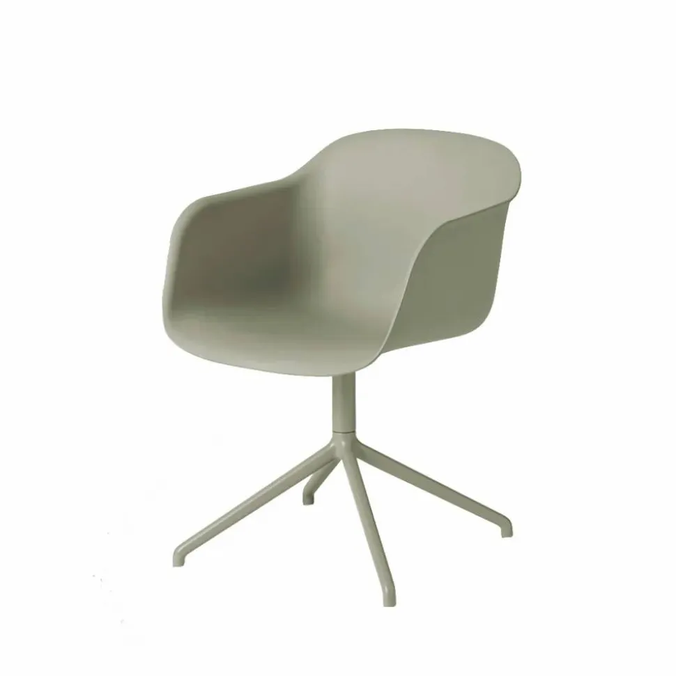 Fiber armchair swivel base with return kontorsstol Dusty green