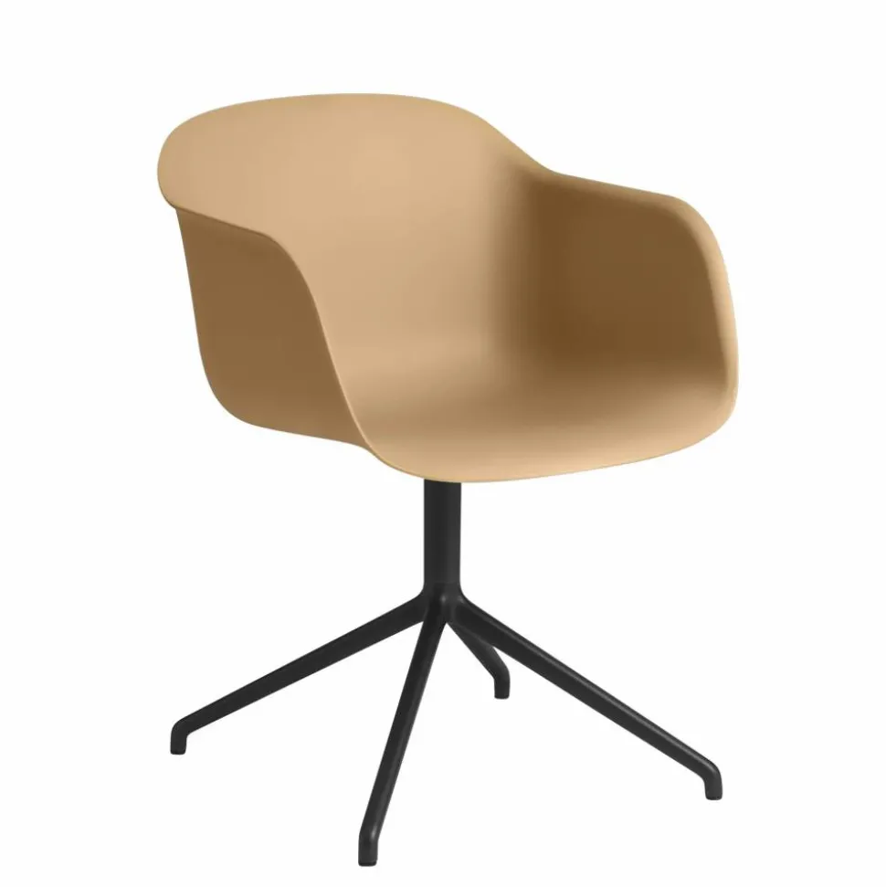 Fiber armchair swivel base kontorsstol Ochre-Black (plastic)