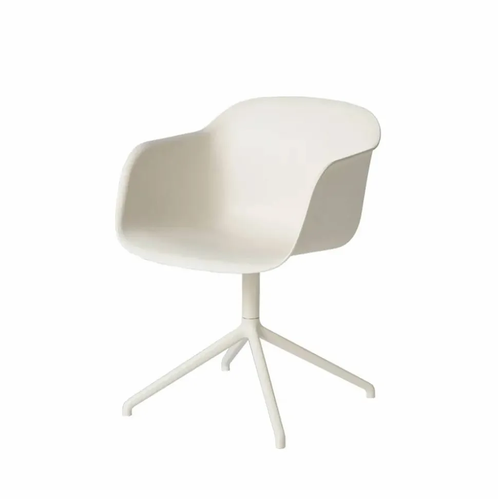 Fiber armchair swivel base with return kontorsstol White
